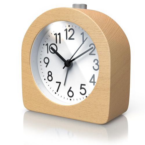 4062861072943 - Wecker analog ohne Ticken - halbrund - Holz hell - Retro Design - beleuchtetes Ziffernblatt mit Licht - lautlos - Reisewecker - Weckton 4062861072943 - Wecker analog ohne Ticken - halbrund - Holz hell - Retro Design - beleuchtetes Ziffernblatt mit Licht - lautlos - Reisewecker - Weckton