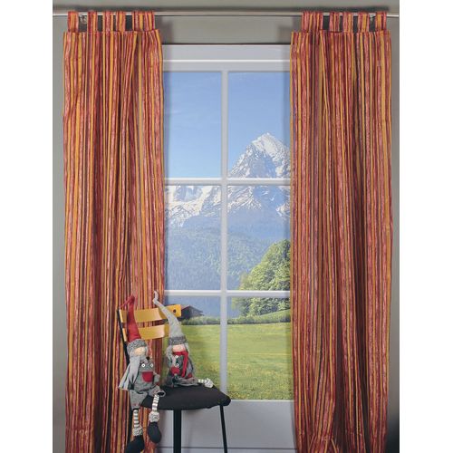 4056837065244 - Gardine HOSSNER - ART OF HOME DECO Wallersee Gardinen Gr 245 cm Schlaufen 120 cm rot (terra burgund) Schlaufen Schlaufenschal im zeitlosen Design