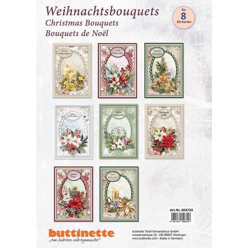 4041437806618 - 3D-Bastelmappe Weihnachtsbouquets für 8 Karten 4041437806618 - 3D-Bastelmappe Weihnachtsbouquets für 8 Karten