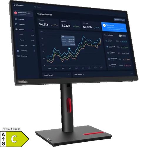 0196380286032 - ThinkVision T22i-30 LED-Monitor 546 cm (215 Zoll) EEK C (A - G) 1920 x 1080 Pixel Full HD 4 ms DisplayPort HDMI® Audio-Line-out USB 32 Gen 1 VGA