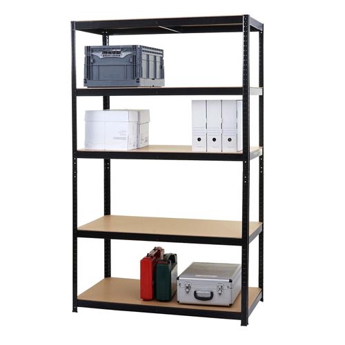 4057651381121 - Schwerlastregal MCW-E33 Kellerregal Steckregal Lagerregal 875kg Stahl 5 Böden ~ schwarz 200x120x60cm