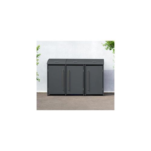4260280778693 - Mülltonnenbox Moderna 3 3x 240 L Anthrazit 83x211x135cm 4260280778693 - Mülltonnenbox Moderna 3 3x 240 L Anthrazit 83x211x135cm