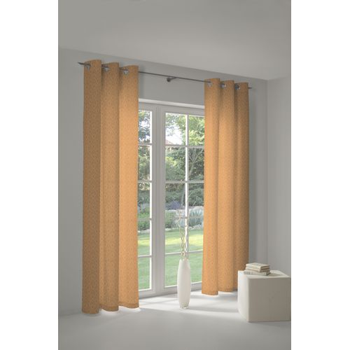 4004567270049 - Vorhang ADAM Urban Cactus Gr 1 gelb (curry) Gardinen 145cm Ösen 145cm Baumwolle (Bio-Baumwolle) nachhaltig B145cm H145cm