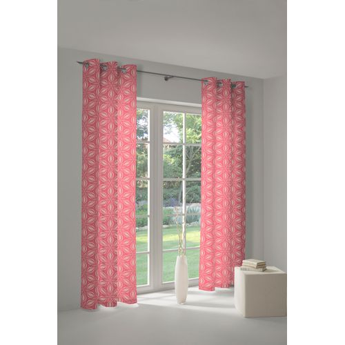 4004567271824 - Vorhang ADAM Retro Floret Gr 1 pink Gardinen 145cm Ösen 145cm Baumwolle (Bio-Baumwolle) nachhaltig B145cm H145cm