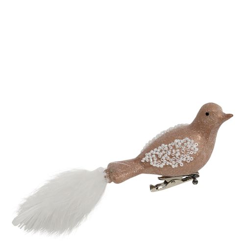 5712750373802 - Chic Antique Weihnachtsdeko Vogel aus Glas H4 L95 B4 cm rosa