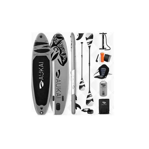 2100000923304 - Stand Up Paddle Board AUKAI Pro Ocean mit Kajak-Sitz grau 2100000923304 - Stand Up Paddle Board AUKAI Pro Ocean mit Kajak-Sitz grau