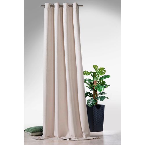 4005385833522 - Vorhang WECKBRODT Lucca beige (natur) B135cm H245cm Jacquard Polyester Gardinen Jacquard blickdicht Thermo Verdunkelung abdunkelnd Gardine Store