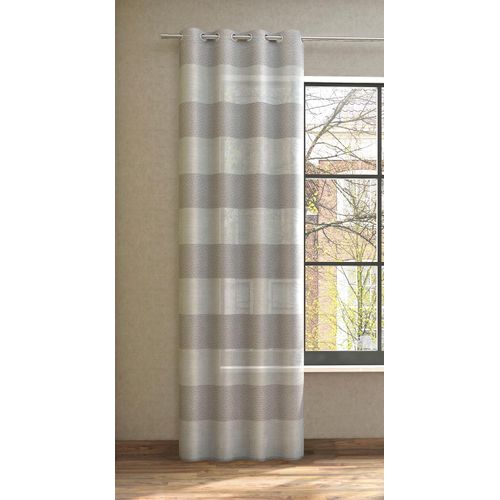 4006470474354 - Vorhang NEUTEX FOR YOU SONORA Gr 1 grau (taupe) B144cm H245cm Jacquard Polyester Gardinen 3D Musterung im Leinen-Look