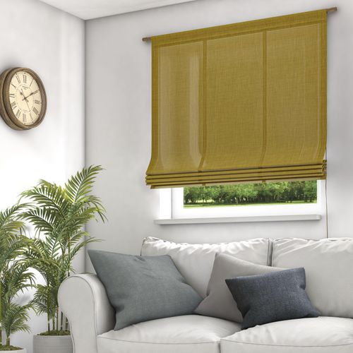 4006470486074 - Raffrollo NEUTEX FOR YOU Mara-ECO Gr 5 gelb B140cm H140cm Jacquard Obermaterial 100% Polyester Raffrollos