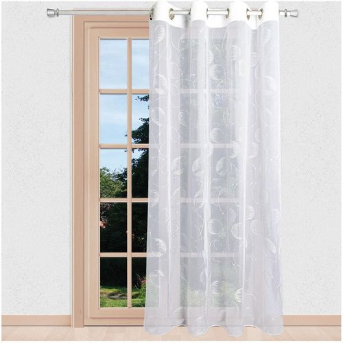 4028298317293 - Gardine STICKEREIEN PLAUEN Filia Gr 1 weiß Gardinen 245cm Ösen 140cm Polyester B140cm H245cm