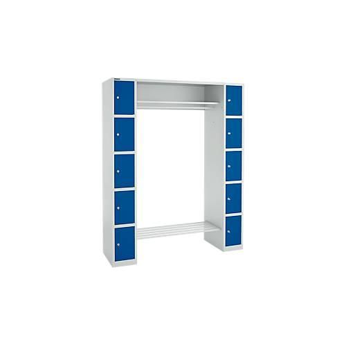 4251898822618 - Select Schließfachgarderobe mit Hutablage & Kleiderstange B 1565 x T 500 x H 1950 mm lichtgrau enzianblau 4251898822618 - Select Schließfachgarderobe mit Hutablage & Kleiderstange B 1565 x T 500 x H 1950 mm lichtgrau enzianblau