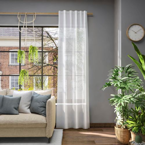 4006470528750 - Vorhang NEUTEX FOR YOU Libre-ECO Gardinen Gr 260 cm Multifunktionsband 142 cm grau (hellgrau) Schlafzimmergardinen
