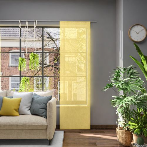 4006470481352 - Schiebegardine NEUTEX FOR YOU Libre-ECO Gr 1 gelb B60cm H245cm Jacquard Polyester Gardinen Nachhaltig 60 x 245 cm (B x H)
