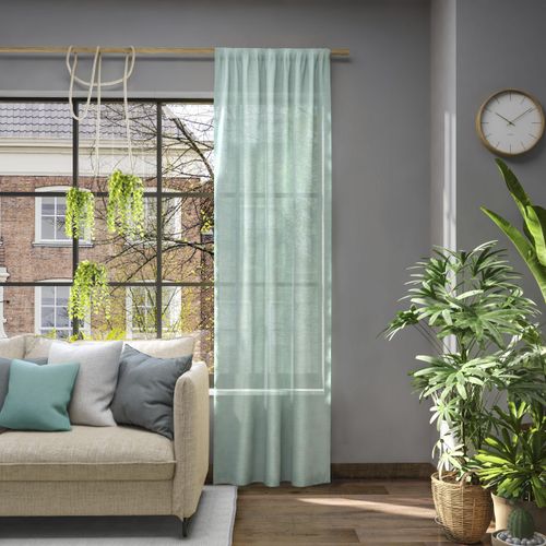 4006470481703 - Vorhang NEUTEX FOR YOU Libre-ECO Gardinen Gr 245 cm Stangendurchzug 142 cm grün (salbei) Stangendurchzug Nachhaltig