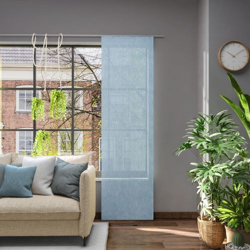 4006470481383 - Schiebegardine NEUTEX FOR YOU Libre-ECO Gr 1 blau B60cm H245cm Jacquard Polyester Gardinen Nachhaltig 60 x 245 cm (B x H)