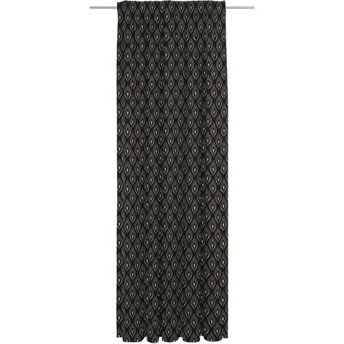 4004567316150 - Vorhang ADAM Feathers Gardinen Gr 245 cm Multifunktionsband 142 cm schwarz-weiß (weiß schwarz) Esszimmergardinen nachhaltig aus Bio-Baumwolle