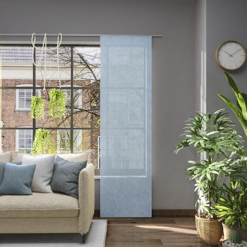 4006470513268 - Schiebegardine NEUTEX FOR YOU Libre-ECO blau B60cm H275cm Jacquard Polyester Gardinen Nachhaltig nach Maß 4006470513268 - Schiebegardine NEUTEX FOR YOU Libre-ECO blau B60cm H275cm Jacquard Polyester Gardinen Nachhaltig nach Maß