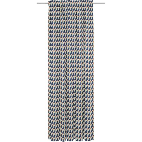 4004567313388 - Vorhang ADAM Circles Gardinen Gr 245 cm Multifunktionsband 142 cm bunt (hellblau orange dunkelblau) Esszimmergardinen nachhaltig aus Bio-Baumwolle