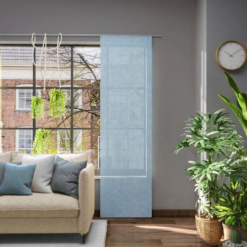 4006470513220 - Schiebegardine NEUTEX FOR YOU Libre-ECO blau B60cm H205cm Jacquard Polyester Gardinen Nachhaltig nach Maß 4006470513220 - Schiebegardine NEUTEX FOR YOU Libre-ECO blau B60cm H205cm Jacquard Polyester Gardinen Nachhaltig nach Maß