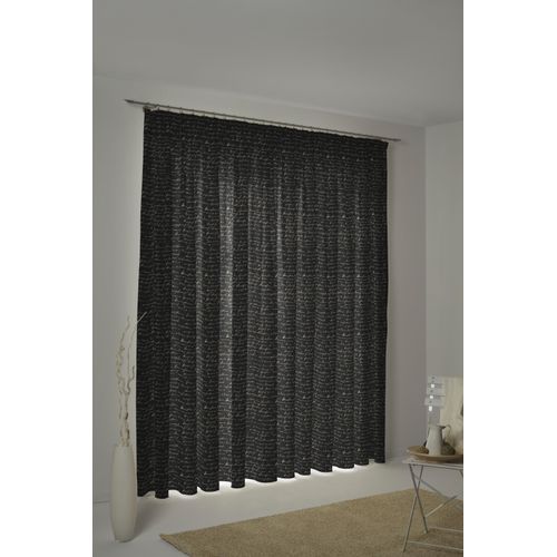 4004567293321 - Vorhang ADAM Scribble Gardinen Gr 225 cm Kräuselband 145 cm schwarz-weiß (schwarz naturweiß) Kräuselband nachhaltig aus Bio-Baumwolle