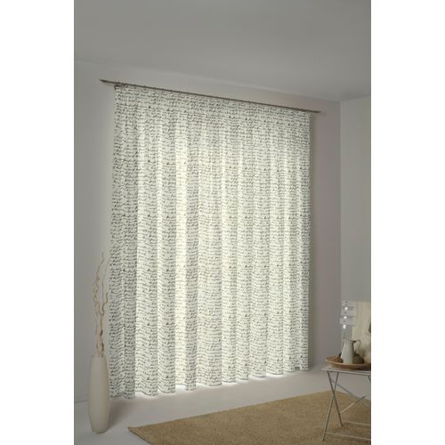 4004567292454 - Vorhang ADAM Scribble Gardinen Gr 225 cm Kräuselband 145 cm weiß (naturweiß schwarz) Kräuselband nachhaltig aus Bio-Baumwolle