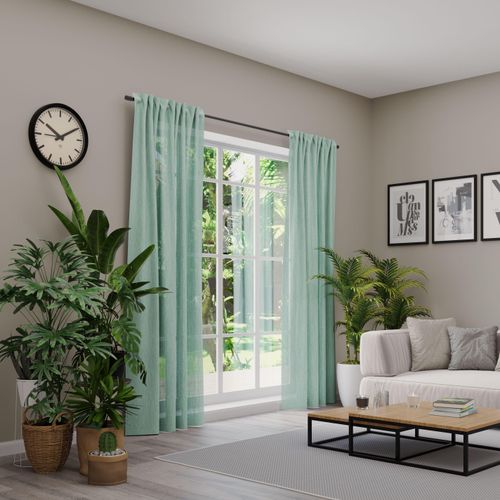 4006470481604 - Vorhang NEUTEX FOR YOU Libre-ECO Gr 1 grün (salbei) B142cm H245cm Jacquard Polyester Gardinen Nachhaltig