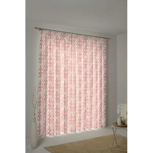 4004567293604 - Vorhang ADAM Wave bunt (rot natur rosa) Gardinen 225cm Kräuselband 145cm Baumwolle (Bio-Baumwolle) Leinen nachhaltig aus Bio-Baumwolle B145cm H225cm