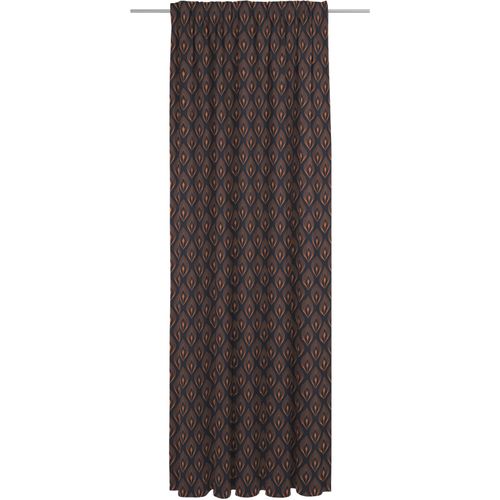 4004567316037 - Vorhang ADAM Feathers Gr 1 bunt (orange dunkelblau) Gardinen 145cm Multifunktionsband 142cm Baumwolle nachhaltig aus Bio-Baumwolle B142cm H145cm
