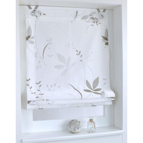 4016478981716 - Raffrollo HEINE HOME Raffrollos Gr 140 cm Ösen 60 cm grau (weiß taupe) Raffrollos halbtransparent 4016478981716 - Raffrollo HEINE HOME Raffrollos Gr 140 cm Ösen 60 cm grau (weiß taupe) Raffrollos halbtransparent