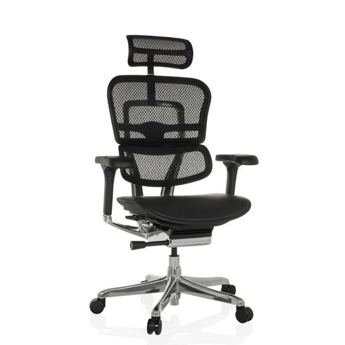 4064323037699 - Luxus Chefsessel ERGOHUMAN GEN2 Leder Netzstoff mit Armlehnen (höhenverstellbar) hjh OFFICE