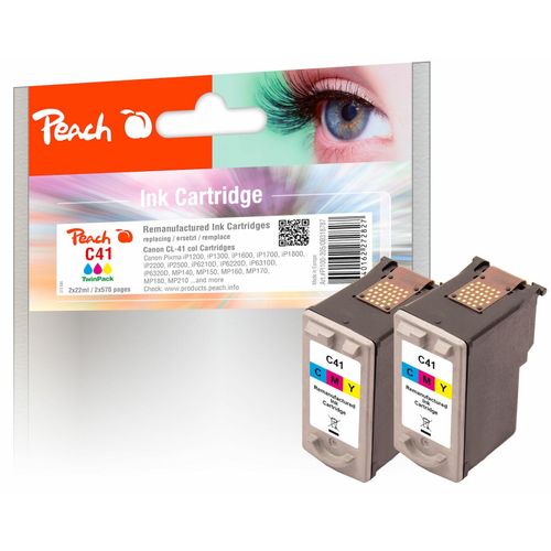 7640162272827 - C41 C 2 Druckköpfe 2*col ersetzt Canon CL-41C*2 0617B001 für zB Canon Pixma IP 2200 Canon Pixma IP 1200 Canon Pixma IP 1300 (wiederaufbereitet)