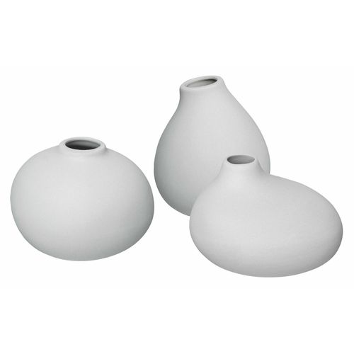 4008832786709 - Dekovase NONA aus Porzellan unglasiert (Set 3 St) Vase in 3 unterschiedlichen und außergewöhnlichen Formen grau 4008832786709 - Dekovase NONA aus Porzellan unglasiert (Set 3 St) Vase in 3 unterschiedlichen und außergewöhnlichen Formen grau