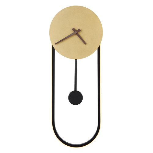 9007371454686 - LED-Wandlampe Sussy mit Uhr schwarz gold 9007371454686 - LED-Wandlampe Sussy mit Uhr schwarz gold