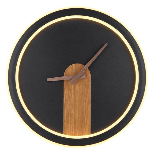 9007371448685 - LED-Wandlampe Sussy mit Uhr schwarz holz dunkel 9007371448685 - LED-Wandlampe Sussy mit Uhr schwarz holz dunkel