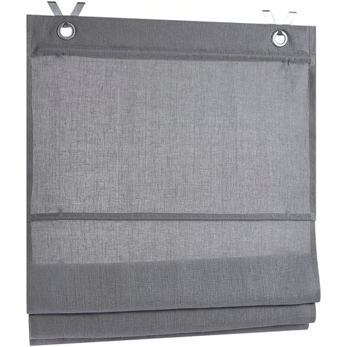 4016478080815 - Raffrollo KUTTI Metis Gr 2 grau B60cm H140cm Obermaterial 100% Leinen Raffrollos einfarbig blickdicht 100% Leinen mit Edelstahlhaken pflegeleicht 4016478080815 - Raffrollo KUTTI Metis Gr 2 grau B60cm H140cm Obermaterial 100% Leinen Raffrollos einfarbig blickdicht 100% Leinen mit Edelstahlhaken pflegeleicht