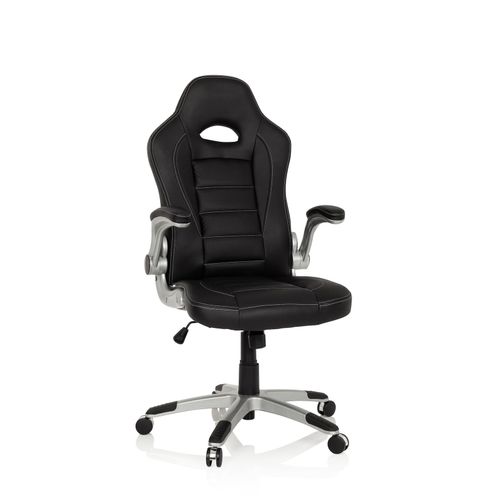 4251084680107 - Chefsessel GAME SPORT Schwarz Bürostuhl Armlehnen klappbar