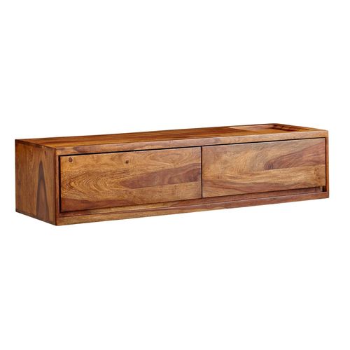 4251757710827 - Lowboard Hängend Sheesham Massivholz 108x25x34 cm TV-Schrank Braun Design Fernsehtisch mit Stauraum Fernsehschrank Wand Modern TV-Kommode