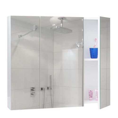 4057651545080 - Spiegelschrank MCW-B19b Badschrank Hängeschrank 6 Regalböden hochglanz MVG-zertifiziert 70x80x16cm ~ weiß 4057651545080 - Spiegelschrank MCW-B19b Badschrank Hängeschrank 6 Regalböden hochglanz MVG-zertifiziert 70x80x16cm ~ weiß