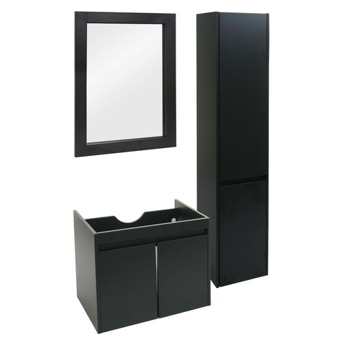 4057651608631 - Badezimmerset MCW-L86 Waschtisch Wandspiegel Hängeschrank Badmöbel MVG Melaminbeschichtet ~ schwarz 4057651608631 - Badezimmerset MCW-L86 Waschtisch Wandspiegel Hängeschrank Badmöbel MVG Melaminbeschichtet ~ schwarz