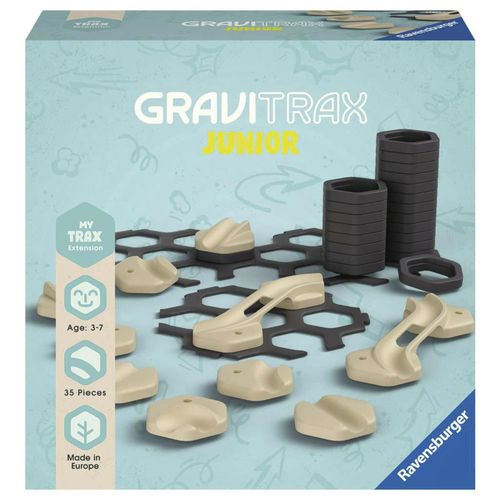 4005556274017 - Ravensburger GraviTrax Junior Extension Trax - Erweiterbare Kugelbahn für Kinder Murmelbahn überwiegend aus nachwachsenden Rohstoffen mit Themenwelten Lern- und Konstruktionsspielzeug ab 3 Jahren