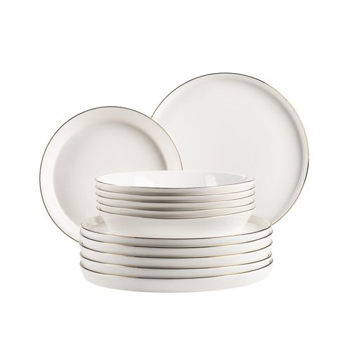 9010933019025 - Tafelservice Porzellan Sita Weiß Gold 9010933019025 - Tafelservice Porzellan Sita Weiß Gold