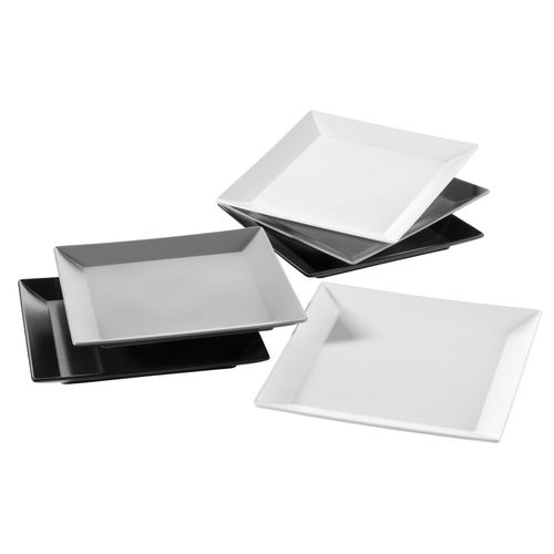 9001794710848 - Teller-Set Porzellan MANHATTAN CITY 6-teilig (Farbe Grau   Schwarz   Weiß)