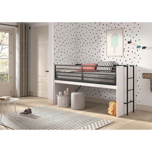 5420070243308 - SAM halbhohes Bett mit ausziehbarem Schreibtisch Liegeflächen 90 x 200 cm Ausf Weiß Melamin Dekor 5420070243308 - SAM halbhohes Bett mit ausziehbarem Schreibtisch Liegeflächen 90 x 200 cm Ausf Weiß Melamin Dekor