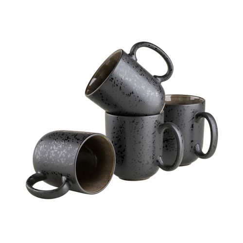 9001794934220 - Kaffeebecher-Set Steinzeug Niara 4 (Farbe Schwarz Grau) 9001794934220 - Kaffeebecher-Set Steinzeug Niara 4 (Farbe Schwarz Grau)