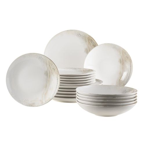 9001794849159 - Teller MÄSER Ossia Speiseteller bunt (beige weiß braun) Relief-Dekor