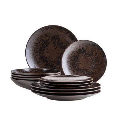 9001794935074 - Mäser Serie Metallic Bronze Tafelservice 12 teilig für 4 Personen
