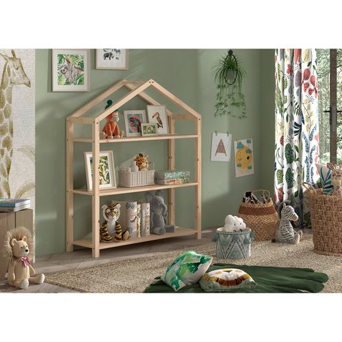 5420070245890 - Standregal VIPACK aus massiver Kiefer universell einsetzbar bietet viel Stauraum beige (natur) B111cm H141cm T40cm Massivholz Regale mit 3 verstellbaren Böden stabil und standfest 3 Farben zur Wahl