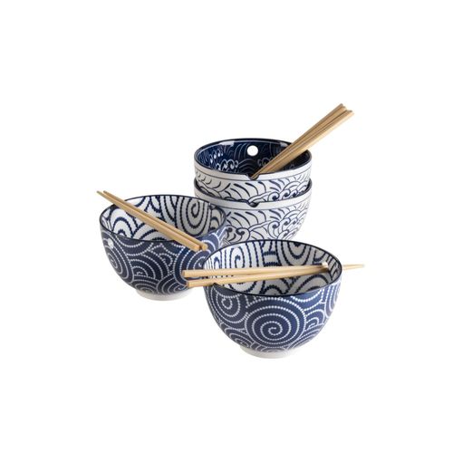 9010933021417 - Schüssel Set Porzellan Jurka Blau Weiß 9010933021417 - Schüssel Set Porzellan Jurka Blau Weiß