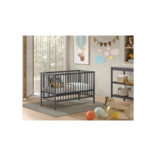 5420070242233 - DINO Gitter-Babybett 60 x 120 cm höhenverst Lattenrost Buche massiv - versch Ausführungen - Antrazit 5420070242233 - DINO Gitter-Babybett 60 x 120 cm höhenverst Lattenrost Buche massiv - versch Ausführungen - Antrazit