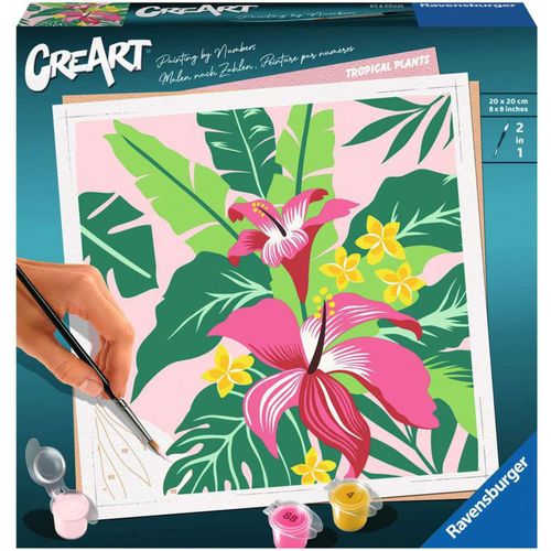 4005556237289 - Malen nach Zahlen RAVENSBURGER Tropical Plants bunt Malvorlagen KinderB20cm H20cm Made in Europe B20cm H20cm